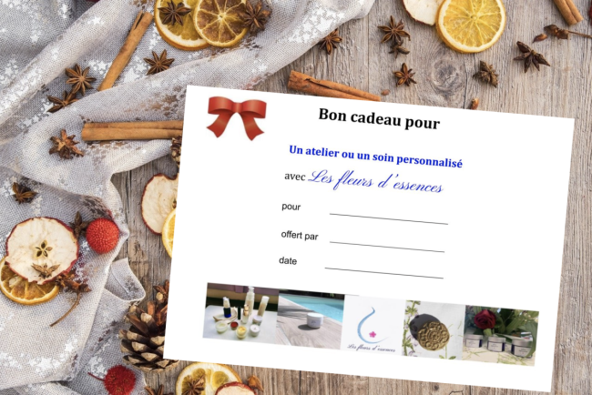 Bon cadeau pour cosmétiques ou atelier personnalisés